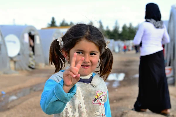 A Cheerful Refugee Girl