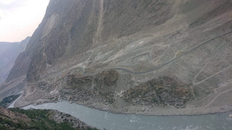 The mighty Hunza River from the corridor of the fort 