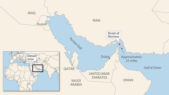 Map of Strait of Hormuz.